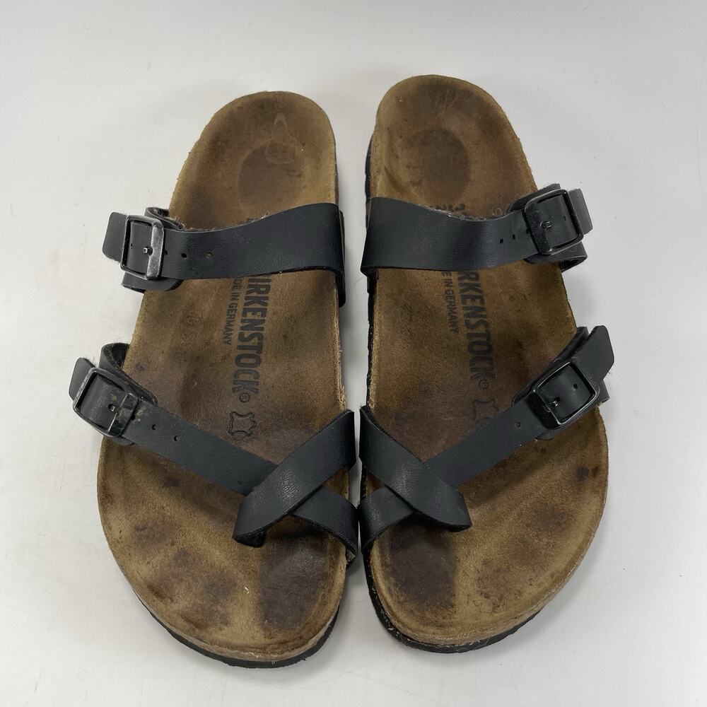 Birkenstock Mayari Sandals Womens Size 37 US 6-6.5 Black Birkoflor Toe Loop - Picture 9 of 9